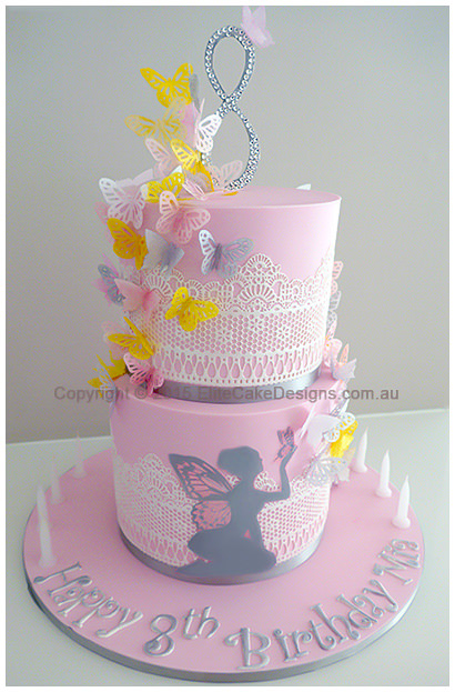 Fairy with butterflies Girls Birthday Cake